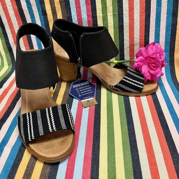 TOMS Majorca Cutout Heel Sandals NWT - Picture 1 of 5
